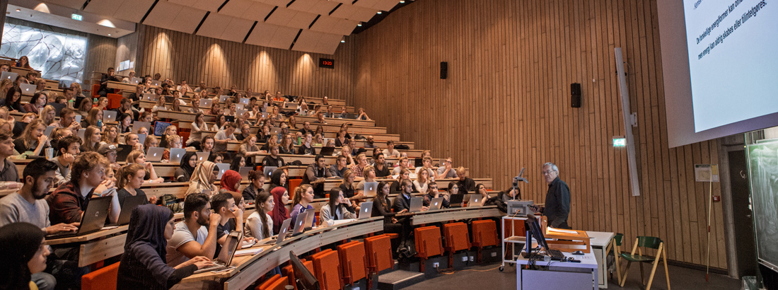 Lecture hall with students