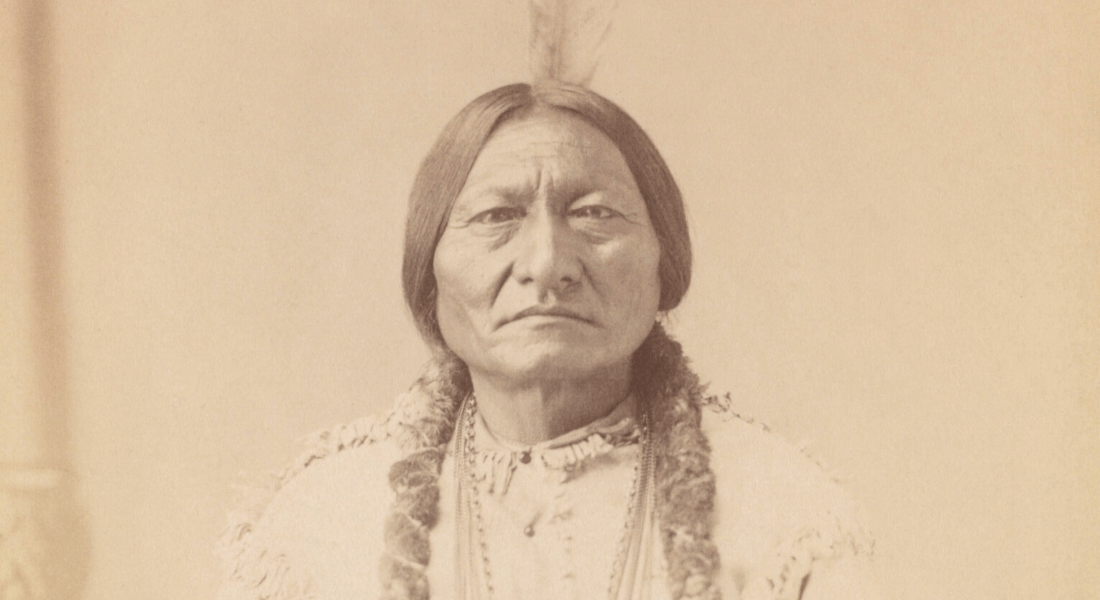 Old brown photo of chieftain Sitting Bull