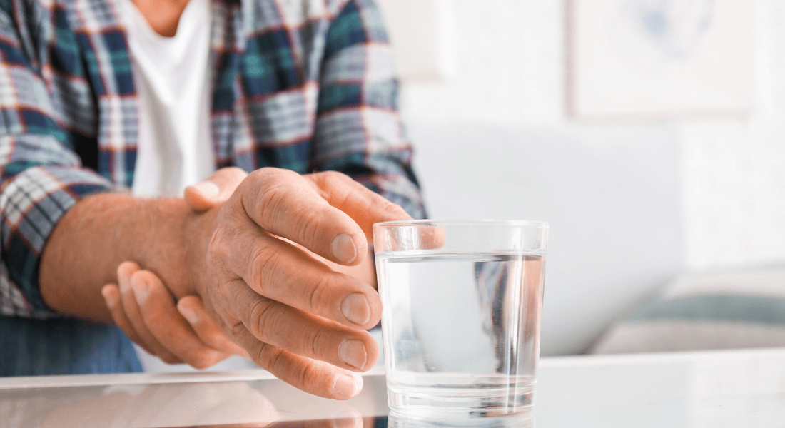 hands and glass