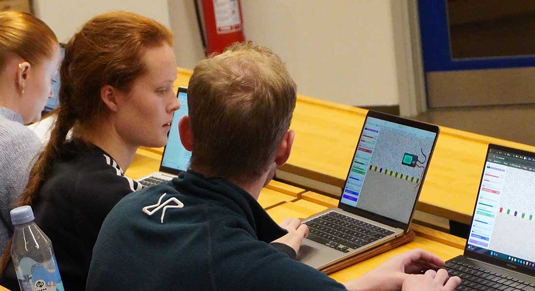 Studerende i færd med at bruge NeuroSim.